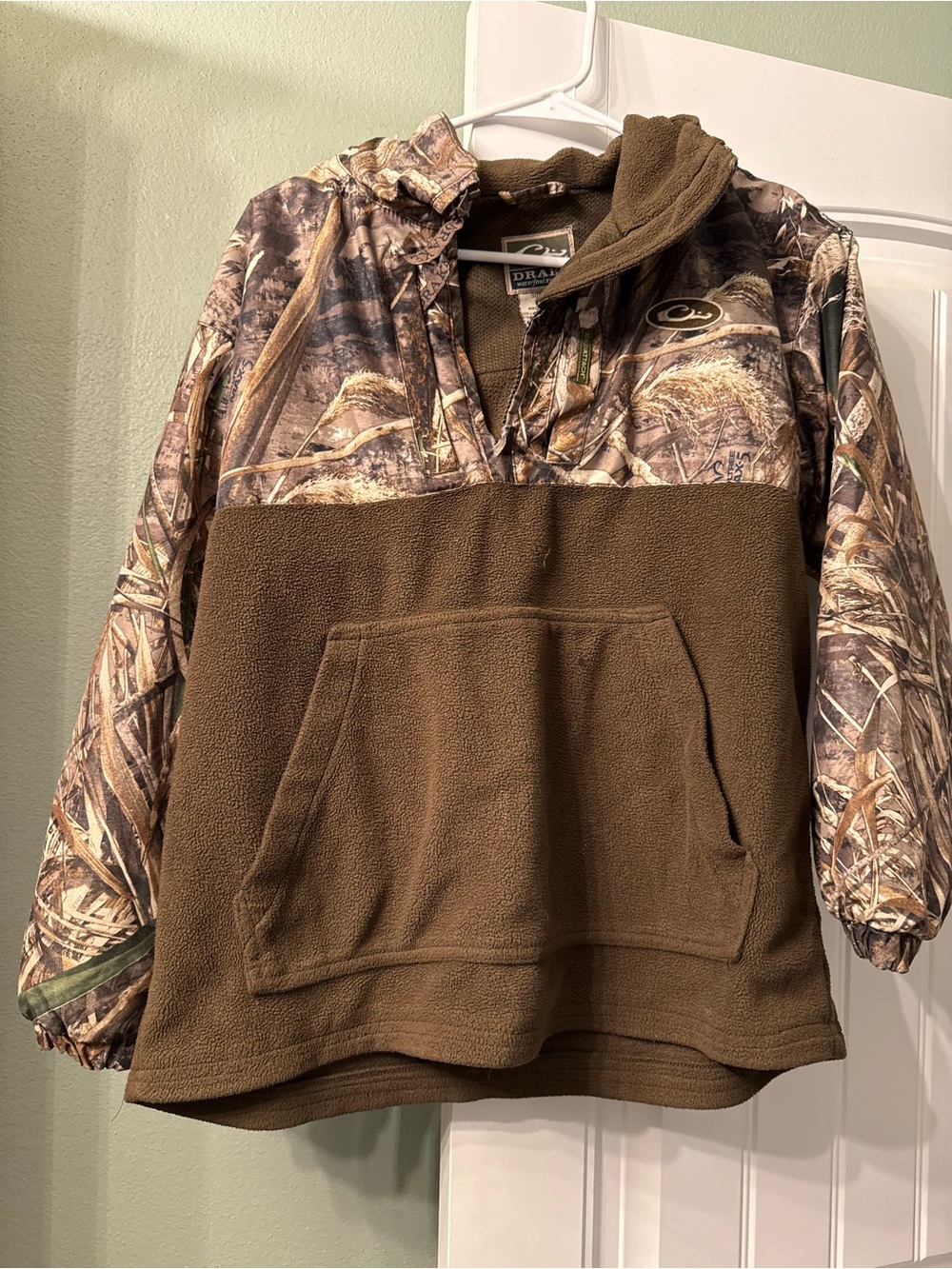 Drake Brown Camo Zip-Up Fleece Pullover